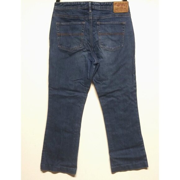 Express Womens Jeans Precision Fit Hipster Flare Blue 11/12 ankle stretch EUC - Picture 2 of 9